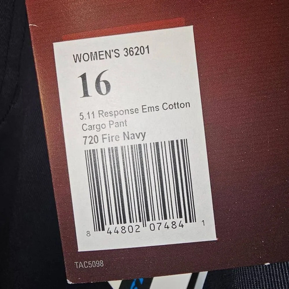 NWT 5.11 Response Series Womens Fire Navy EMS Cotton Cargo Pants 16 Unhemmed‎ - Picture 6 of 6